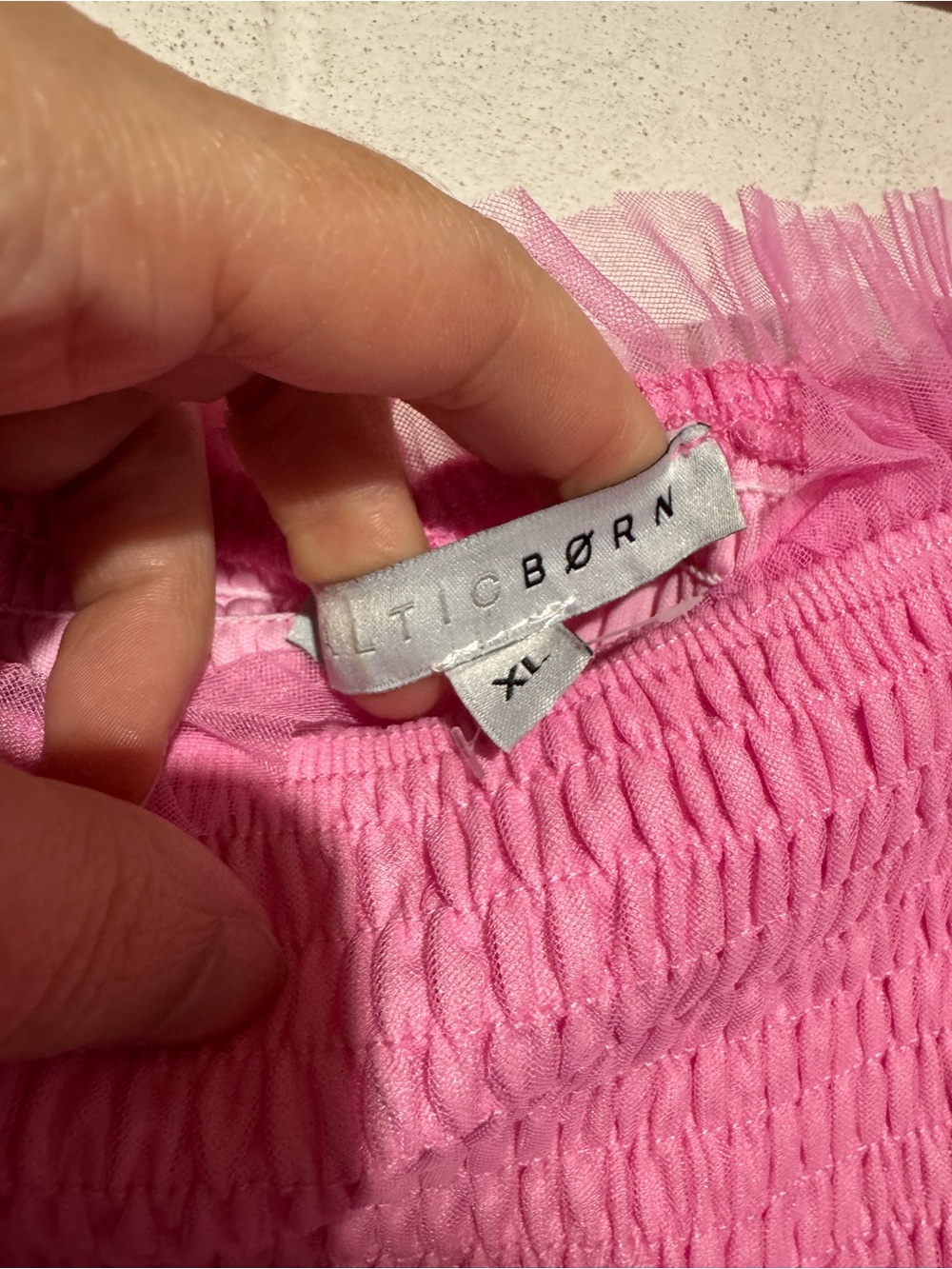 Baltic Born Liv Dress Size XL Pink Tulle Midi Smocked Baby Shower Gender Reveal - Picture 4 of 5